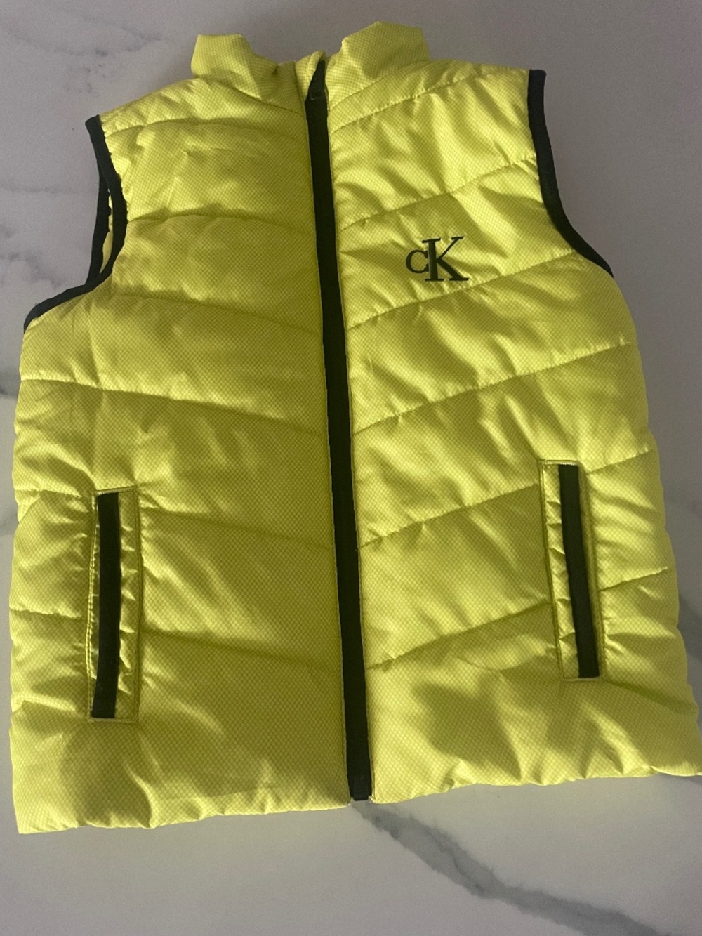 Calvin Klein Sleeveless Puffer Vest – Bright Yellow – Kids Size 4T